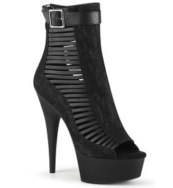 Ботильоны на платформе Pleaser черные DEL600-27LC/BPU-FA/M