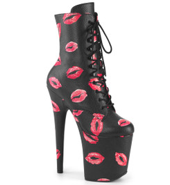 Ботильоны на платформе Pleaser черные FLAM1020KISS/BPU/M