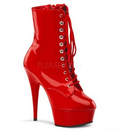 Ботильоны на платформе Pleaser красные DEL1020/R/M