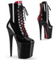 Ботильоны на платформе Pleaser черные FLAM1020FH/B/M