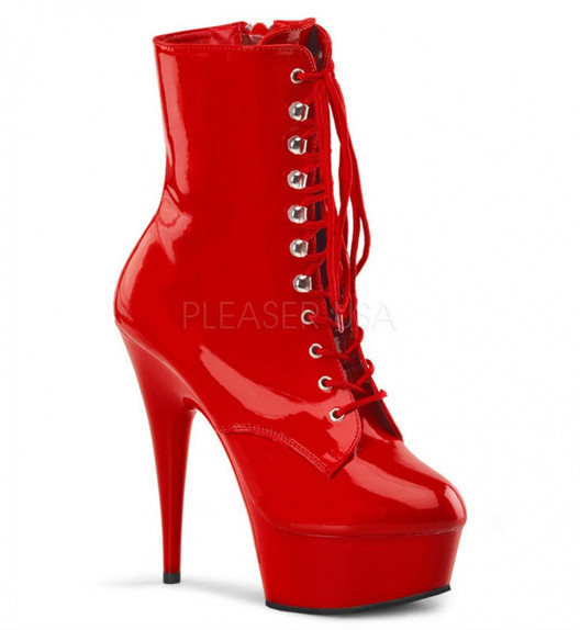 Ботильоны на платформе Pleaser красные DEL1020/R/M