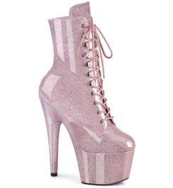 Ботильоны на платформе Pleaser розовые с блеском ADO1020GP/BLPG/M
