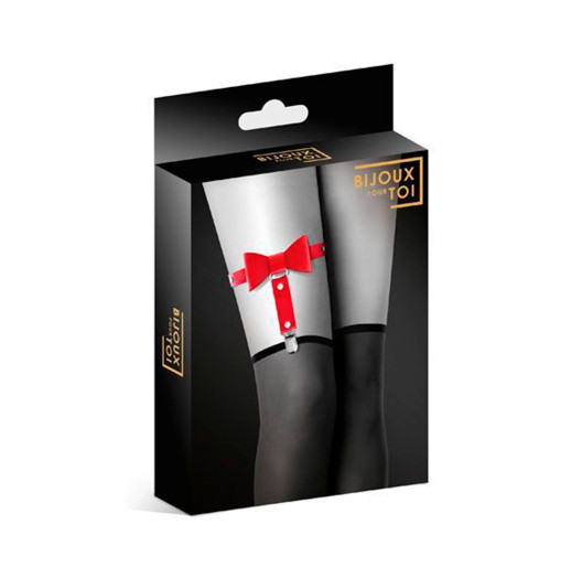 Подвязка-гартер красная с бантиком Bijoux