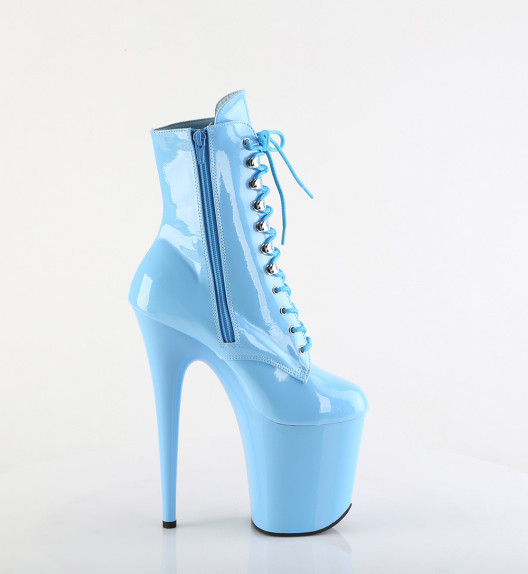 Ботильоны на платформе Pleaser голубые FLAM1020/BB/M