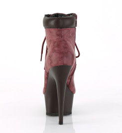 Ботинки на платформе Pleaser Тимберленд бордовые DEL600TL-02/BYNB/DBN