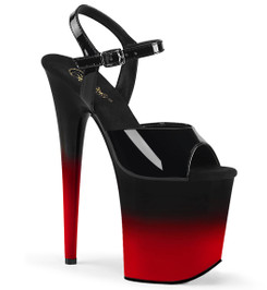 Стрипы Pleaser черные с красным FLAM809BR-H/B/B-R