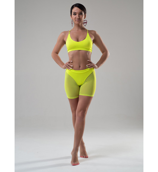 Велосипедки желтые из сетки Shadow Миди I-Style