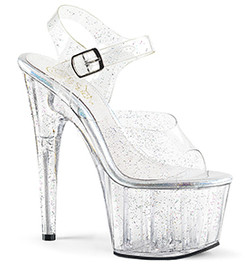 Босоножки Pleaser прозрачные с блестками ADO708MMG/C/M