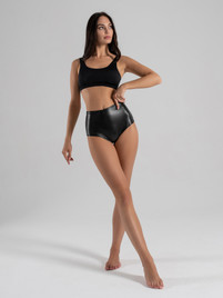 Шорты кожаные с высокой посадкой Pin Up Style I-Style