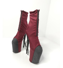 Защита-Чулок на стрипы бордо с черным Lace