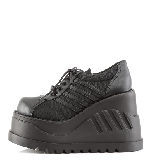 Ботинки на платформе Demonia Pleaser черные STO08/B/PU