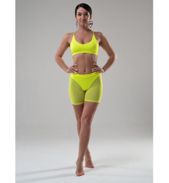 Велосипедки желтые из сетки Shadow Миди I-Style