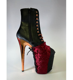 Защита на стрипы бархатная бордовая Lace