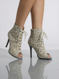 Туфли Хилсы Estrella Pro серая змеиная кожа ESP910GRSN