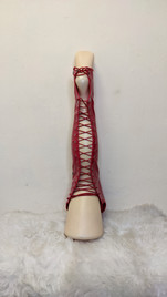 Краги с наколенниками красные лаковые