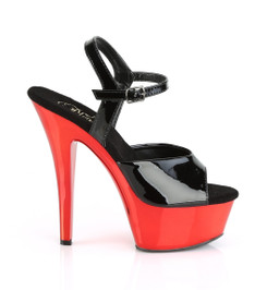 Туфли на платформе Pleaser черные с красным KISS209/B/RCH