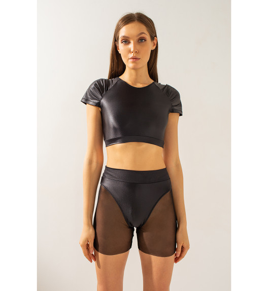 Шорты черные сетка Shark