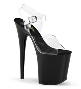 Стрипы силиконовые Pleaser черные FLAM808/C/B