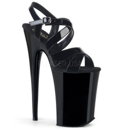 Босоножки Pleaser черные лаковые INF997/B/M