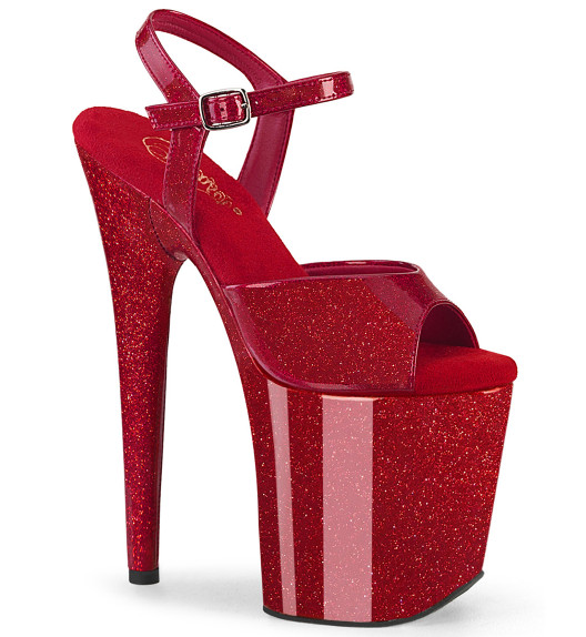 Стрипы Pleaser красные с блеском FLAM809GP/RYRG/M