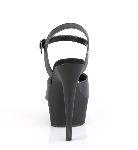 Босоножки на платформе Pleaser черные DEL609REFL/GNREFL/B