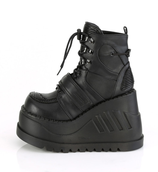 Ботинки на платформе Demonia черные STO13/BVL
