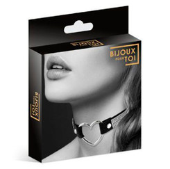 Чокер-сердечко черный с кристаллами Bijoux