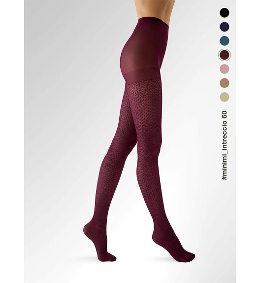 Колготки бордовые INTRECCIO 60 Minimi