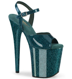 Стрипы Pleaser бирюзовые с блеском FLAM809GP/TLG/M