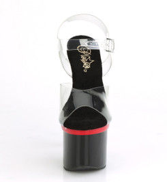 Стрипы Pleaser черные с красным ESTM708/C/R-B