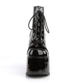Ботинки на шнуровке Demonia черные лаковые CAM203/B