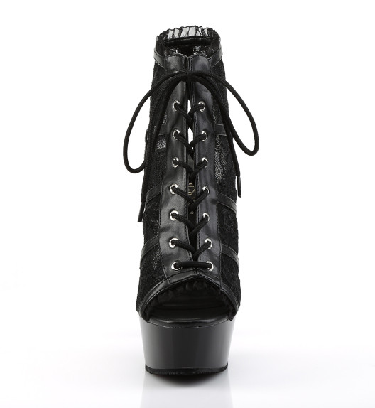 Туфли на платформе Pleaser черные DEL696LC/BM/M