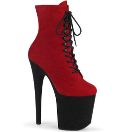 Ботильоны на платформе Pleaser красные с черным FLAM1020FSTT/RFS/BFS