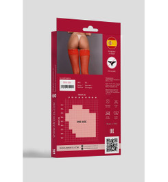 Чулки красные в мелкую сеточку