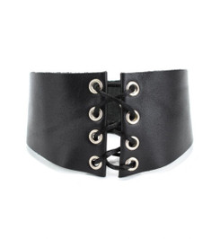 Чокер черный со шнуровкой спереди