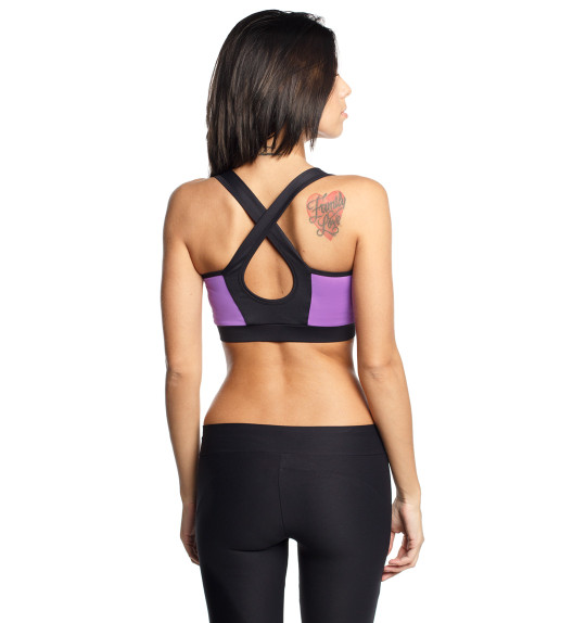 Топ спортивный фиолетовый с черным Crossback Star