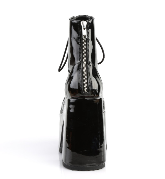 Ботинки на шнуровке Demonia черные лаковые CAM203/B