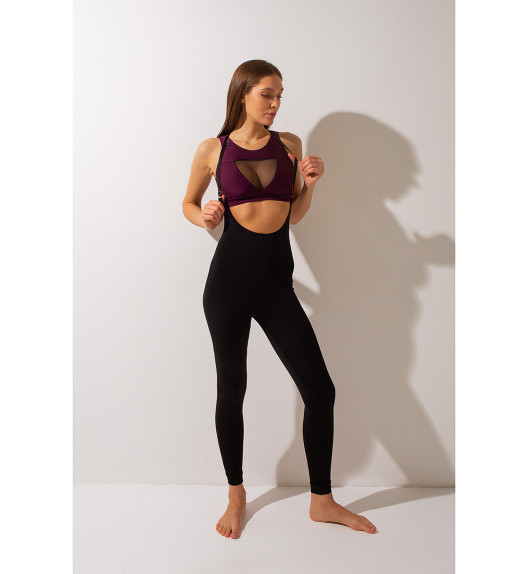 Леггинсы на подтяжках черные Shark