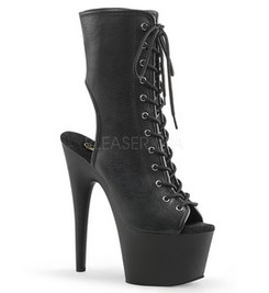 Ботильоны на платформе Pleaser черные матовые ADO1016/BPU/M