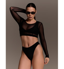 Лонгслив черный сетка Shark