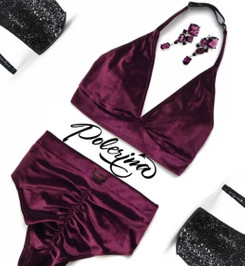 Шорты винные бархат Bikini Polerina