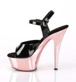 Туфли на платформе Pleaser черные с розовым KISS209/B/ROGLDCH