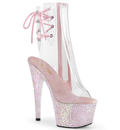 Ботильоны силиконовые на платформе Pleaser перламутровые ADO1018C/C/OPG