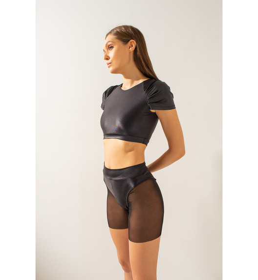 Шорты черные сетка Shark