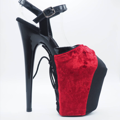 Защита на стрипы бархатная красная Lace