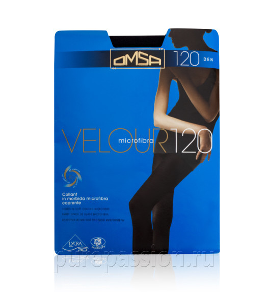Колготки черные VELOUR 120 Omsa
