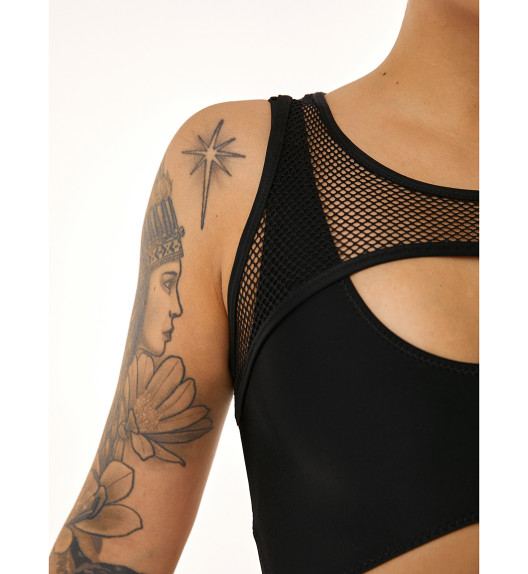 Комбинезон черный с сеткой Anela Polerina