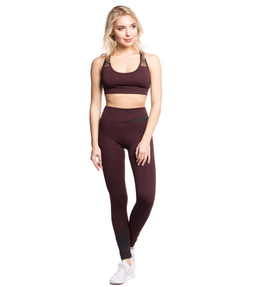 Лосины с высокой талией бордо с карбоном Vibe Crazy Fit