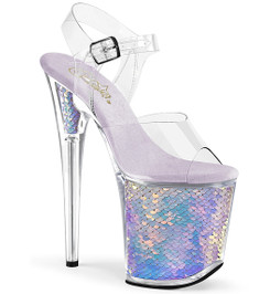 Стрипы Pleaser серебристые FLAM808MC/C/LVHG