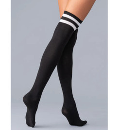 Ботфорты черные с белым WB1 Classic 02 Giulia